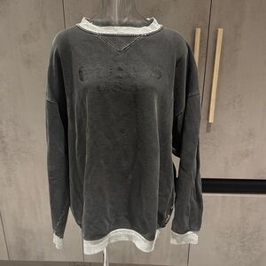 Guess Black and Gray Crew Neck Sweater